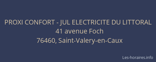 PROXI CONFORT - JUL ELECTRICITE DU LITTORAL