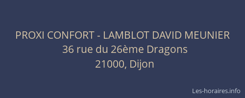 PROXI CONFORT - LAMBLOT DAVID MEUNIER