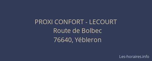 PROXI CONFORT - LECOURT