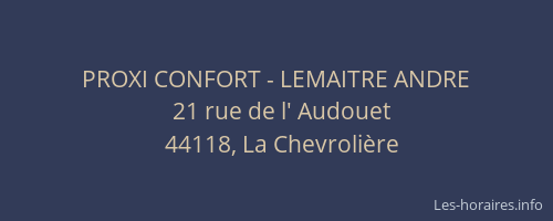 PROXI CONFORT - LEMAITRE ANDRE