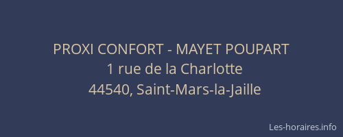 PROXI CONFORT - MAYET POUPART
