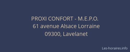 PROXI CONFORT - M.E.P.O.