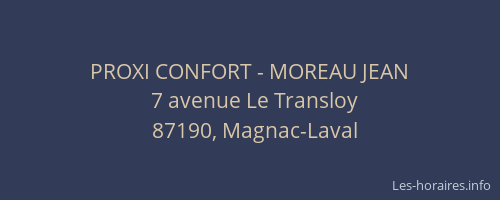 PROXI CONFORT - MOREAU JEAN