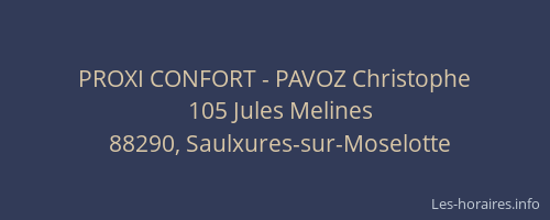 PROXI CONFORT - PAVOZ Christophe
