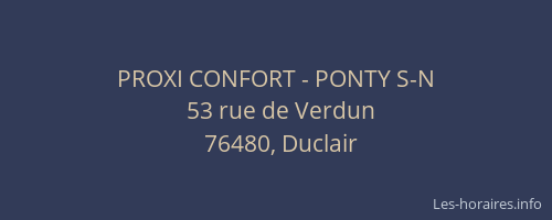 PROXI CONFORT - PONTY S-N