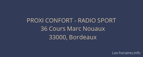 PROXI CONFORT - RADIO SPORT