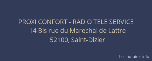 PROXI CONFORT - RADIO TELE SERVICE