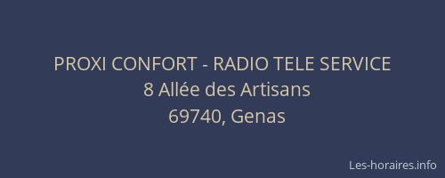 PROXI CONFORT - RADIO TELE SERVICE