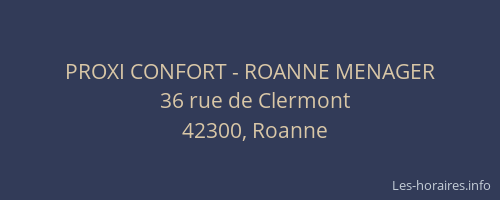 PROXI CONFORT - ROANNE MENAGER