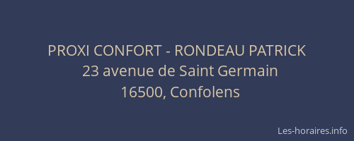 PROXI CONFORT - RONDEAU PATRICK