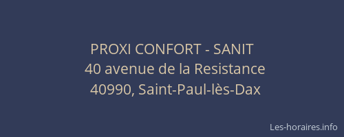 PROXI CONFORT - SANIT