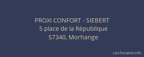 PROXI CONFORT - SIEBERT