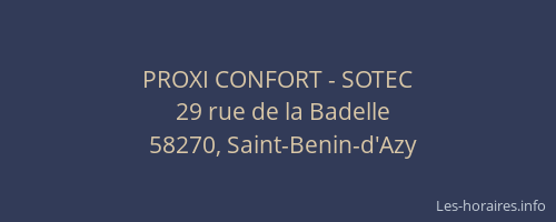 PROXI CONFORT - SOTEC