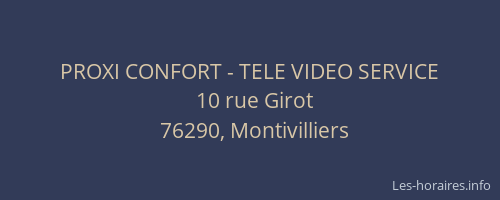 PROXI CONFORT - TELE VIDEO SERVICE