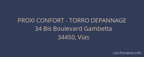 PROXI CONFORT - TORRO DEPANNAGE