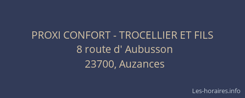 PROXI CONFORT - TROCELLIER ET FILS