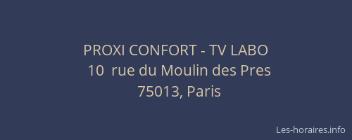 PROXI CONFORT - TV LABO