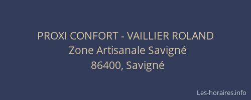 PROXI CONFORT - VAILLIER ROLAND