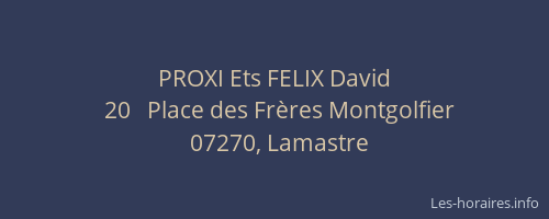 PROXI Ets FELIX David