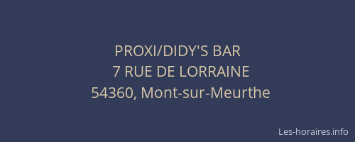 PROXI/DIDY'S BAR