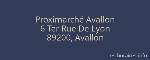 Proximarché Avallon