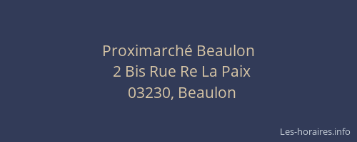 Proximarché Beaulon