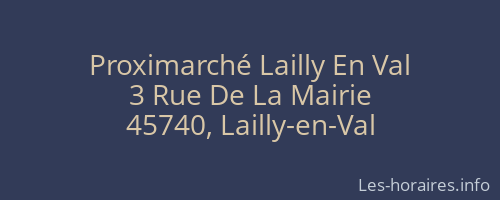 Proximarché Lailly En Val