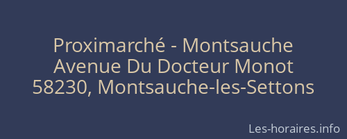 Proximarché - Montsauche