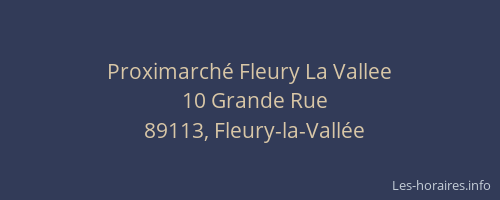 Proximarché Fleury La Vallee
