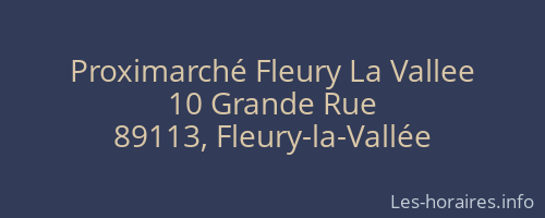 Proximarch&eacute; Fleury La Vallee