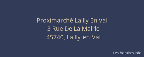 Proximarché Lailly En Val