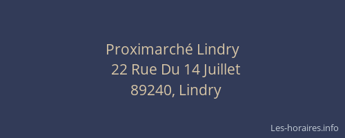 Proximarché Lindry