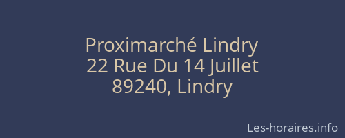 Proximarch&eacute; Lindry