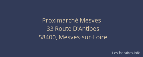 Proximarch&eacute; Mesves