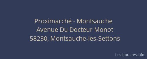 Proximarché - Montsauche