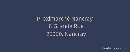 Proximarch&eacute; Nancray