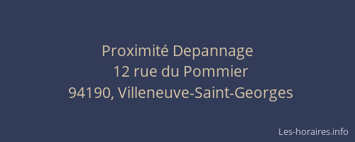 Proximit&eacute; Depannage