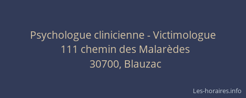 Psychologue clinicienne - Victimologue