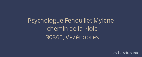 Psychologue Fenouillet Myl&egrave;ne
