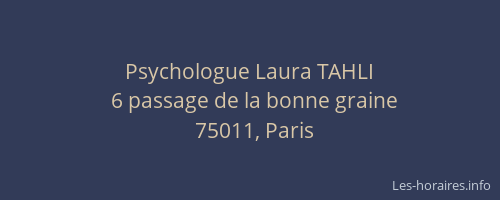 Psychologue Laura TAHLI
