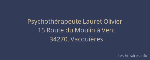 Psychothérapeute Lauret Olivier