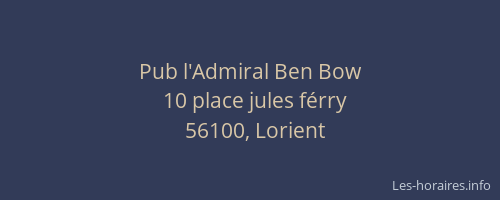Pub l'Admiral Ben Bow