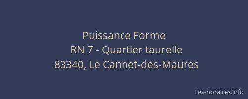 Puissance Forme