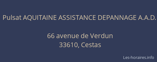Pulsat AQUITAINE ASSISTANCE DEPANNAGE A.A.D.