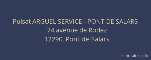 Pulsat ARGUEL SERVICE - PONT DE SALARS