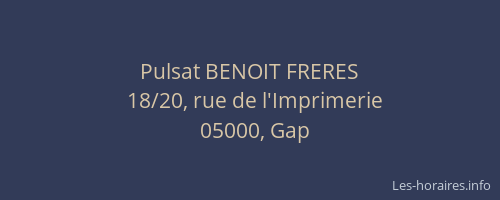 Pulsat BENOIT FRERES