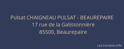 Pulsat CHAIGNEAU PULSAT - BEAUREPAIRE