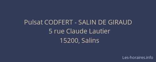 Pulsat CODFERT - SALIN DE GIRAUD