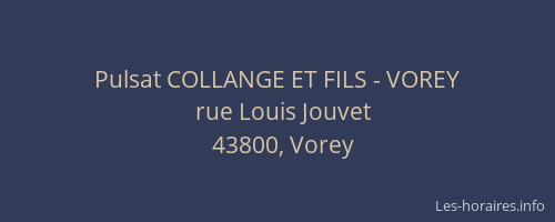 Pulsat COLLANGE ET FILS - VOREY