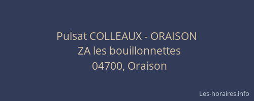 Pulsat COLLEAUX - ORAISON